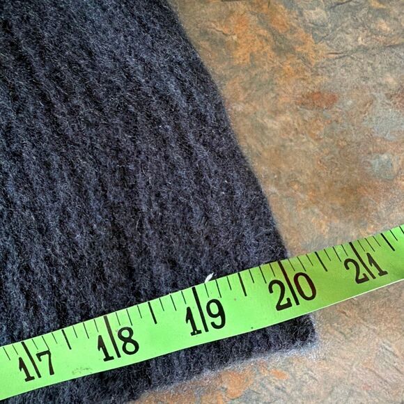 James Perse Los Angeles Cashmere Navy Funnel Neck Ribbbed Sweater with Raglan Sl - Picture 7 of 10